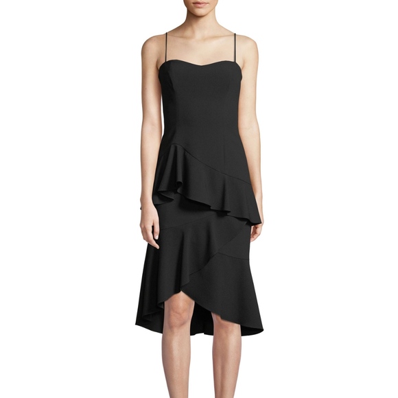 Black Halo Dresses & Skirts - Black Halo Barbados Slip Dress Ruffle Hem NWT 10